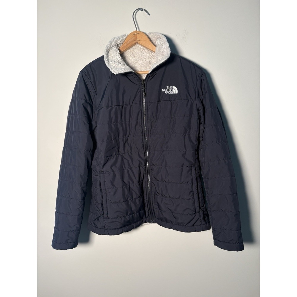 The North Face Mossbud Reversible Insulated Jacket Black Sherpa Fleece Size M